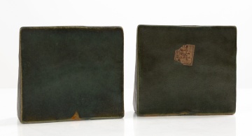 Pair of Fulper Pottery "Aztec" Bookends, Model No. 49A