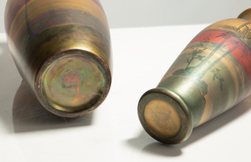Two Weller LaSa Scenic Vases with Palm Trees