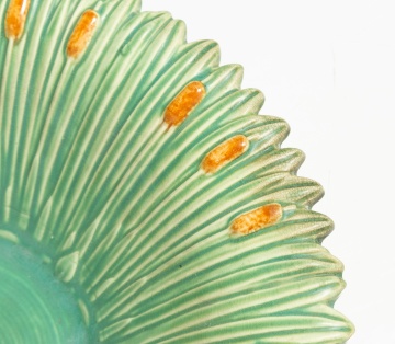 Weller Pottery "Ardsley" Kingfisher Flower Frog and Cattail Bowl