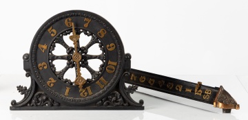 Victorian Cast Iron and Brass Elevator Floor Indicator Dial and Hall Lantern Plate