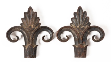 Pair of Cast Iron Fleur-de-Lis Finials