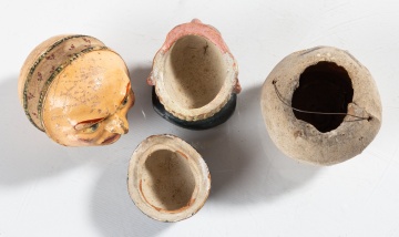 Three Miniature German Composition and Pulp Halloween Candy Containers