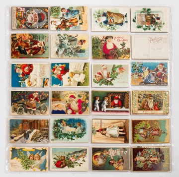 Collection of Early 20th Century Holiday Postcards, Approximately 140 Pieces