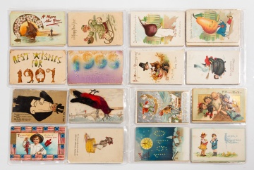 Collection of Early 20th Century Holiday Postcards, Approximately 140 Pieces