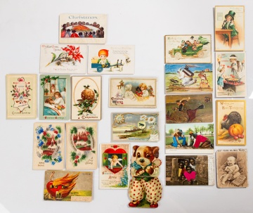 Collection of Early 20th Century Holiday Postcards, Approximately 140 Pieces