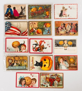 Collection of Early 20th Century Halloween Postcards