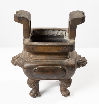 Chinese Bronze Rectangular Censer