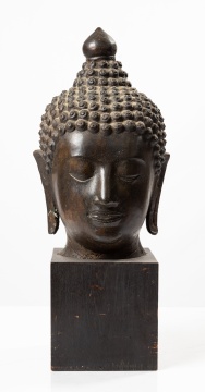 Thai Bronze Head of Buddha