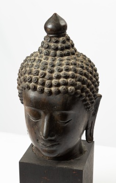 Thai Bronze Head of Buddha