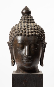 Thai Bronze Head of Buddha