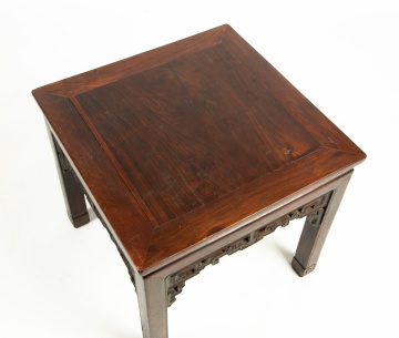 Chinese Carved Hardwood Square Low Table