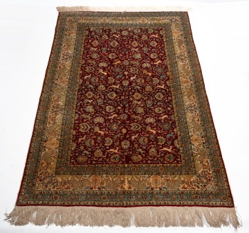 Silk Pictorial Rug with Animals