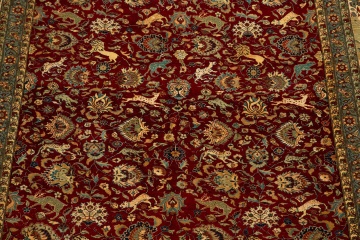 Silk Pictorial Rug with Animals