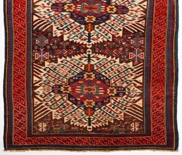 Antique Caucasian Kuba Rug with Three Palmette Medallions