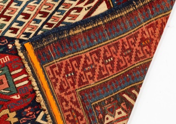 Antique Caucasian Kuba Rug with Three Palmette Medallions