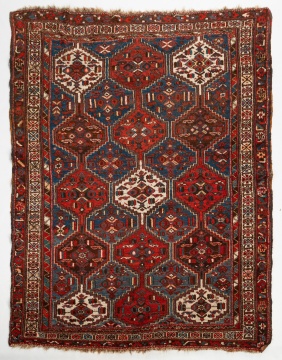 Afshar Rug with Diamond Lattice
