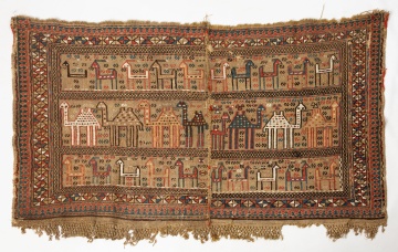 Caucasian Soumak Flatweave Panel with Camels