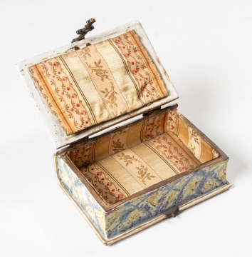 French Faience Book-Form Box, "La Promenade"