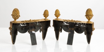 Pair of Louis XVI Style Gilt Bronze Chenets