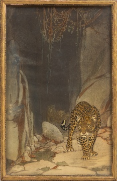 Charles Livingston Bull (American, 1874-1932) "Leopard's Lair"