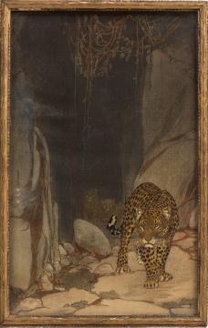 Charles Livingston Bull (American, 1874-1932) "Leopard's Lair"