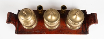 Regency Brass and Mahogany Inkstand