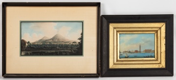 Sir William Hamilton and Pietro Fabris, View of Vesuvius, Plate VII from Campi Phlegraei, and a Venetian Watercolor