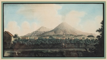 Sir William Hamilton and Pietro Fabris, View of Vesuvius, Plate VII from Campi Phlegraei, and a Venetian Watercolor