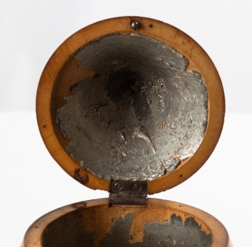 Pear-Form Fruitwood Tea Caddy on Carved Leaf Base