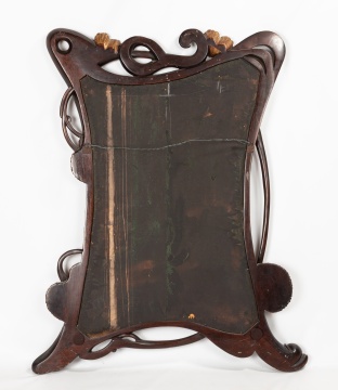 Fine Art Nouveau Style Carved Mahogany and Parcel-Gilt Mirror, in the Manner of Louis Majorelle