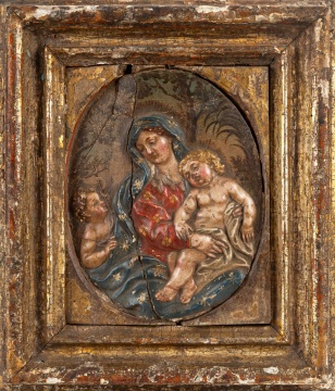 Italian Baroque Relief: The Virgin and Child with the Infant St. John, in the Manner of Giovanni Battista Foggini