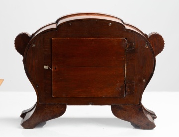 Tiffany & Co., Makers, Carved Oak Double-Dial Perpetual Calendar Mantel Clock, No. 2967