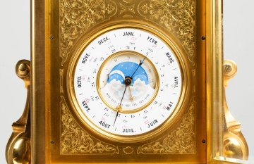 Le Roy & Fils Gilt Bronze Perpetual Calendar Mantel Clock
