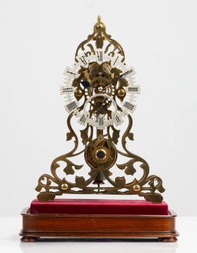 Attributed to Evans of Handsworth, Brass Skeleton Clock with Spring Detent Escapement