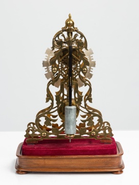 Attributed to Evans of Handsworth, Brass Skeleton Clock with Spring Detent Escapement