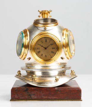 French Industrial Diver's Helmet Clock