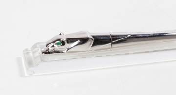 Cartier Panthere Sterling Silver, Spinel and Onyx Fountain Pen, Limited Edition
