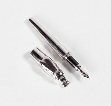 Cartier Panthere Sterling Silver, Spinel and Onyx Fountain Pen, Limited Edition