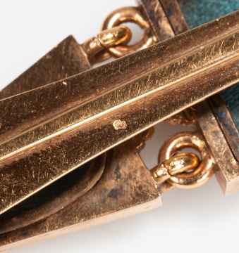 French 18K Gold and Enamel Chatelaine Watch in the Form of a Carriage Clock