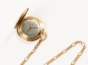 Omega 14K Gold Hunter Case Pocket Watch