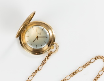 Omega 14K Gold Hunter Case Pocket Watch