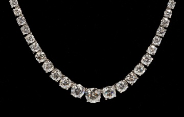 Platinum and Diamond Riviere Necklace