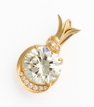 Approximately 10.24 Carat Diamond and 18K Gold Jabel Enhancer Pendant