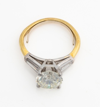 Approximately 3.53 Carat Diamond, 18K Gold and Platinum Ring
