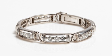 Dennis C. 7.75 Carat Diamond and 18K White Gold Bracelet