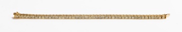 Approximately 16.50 Carat Diamond and 18K Yellow Gold Line Bracelet