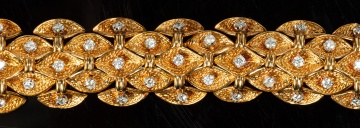 18K Gold and Diamond Woven Link Bracelet