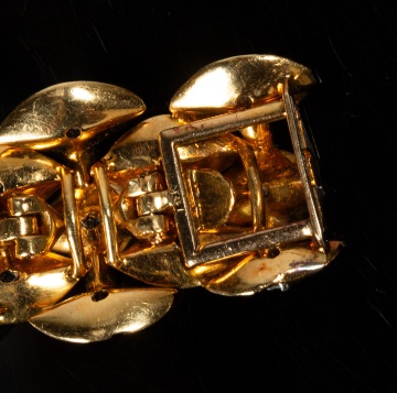 18K Gold and Diamond Woven Link Bracelet