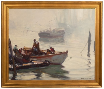 Emile A. Gruppe (American, 1896-1978) Fishermen in the Fog, Gloucester