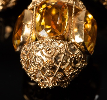Three Italian Etruscan Revival 18K Gold and Gem-Set Lantern Charms